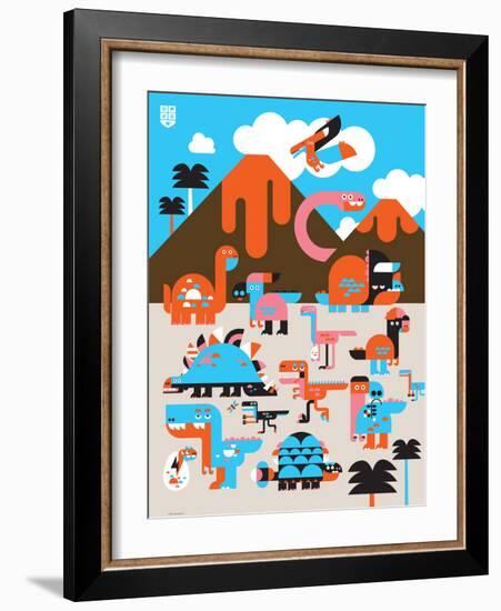 Wee Dinos, Dino Land-Wee Society-Framed Art Print