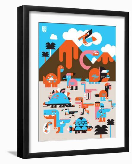 Wee Dinos, Dino Land-Wee Society-Framed Art Print
