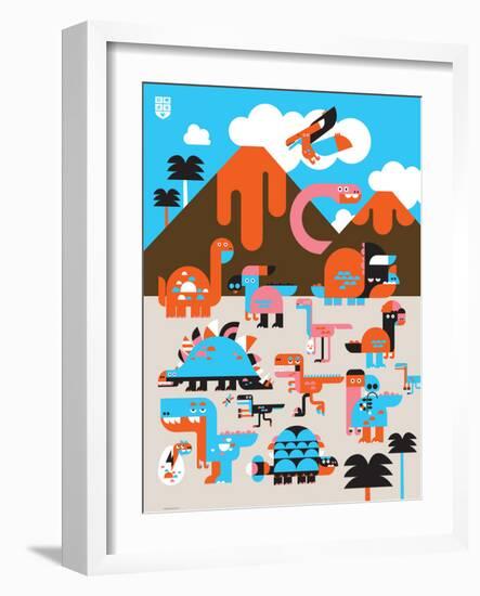 Wee Dinos, Dino Land-Wee Society-Framed Art Print