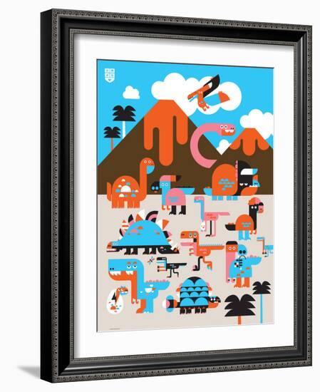 Wee Dinos, Dino Land-Wee Society-Framed Art Print