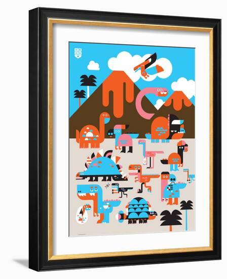 Wee Dinos, Dino Land-Wee Society-Framed Art Print