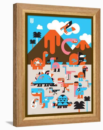 Wee Dinos, Dino Land-Wee Society-Framed Stretched Canvas