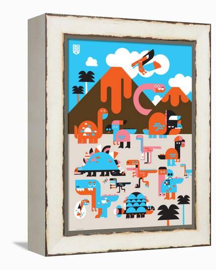 Wee Dinos, Dino Land-Wee Society-Framed Stretched Canvas