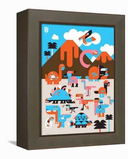 Wee Dinos, Dino Land-Wee Society-Framed Stretched Canvas