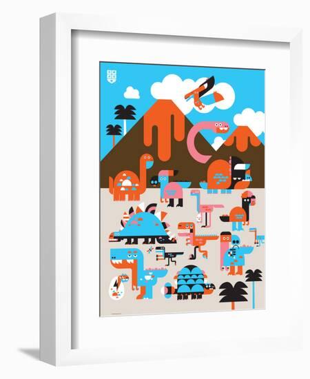 Wee Dinos, Dino Land-Wee Society-Framed Premium Giclee Print
