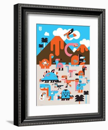 Wee Dinos, Dino Land-Wee Society-Framed Premium Giclee Print