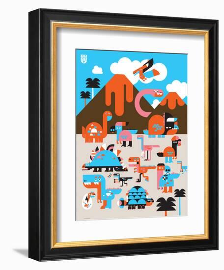 Wee Dinos, Dino Land-Wee Society-Framed Premium Giclee Print