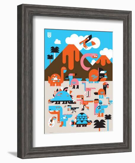 Wee Dinos, Dino Land-Wee Society-Framed Art Print