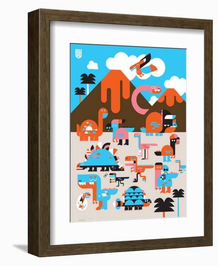 Wee Dinos, Dino Land-Wee Society-Framed Art Print