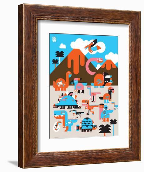 Wee Dinos, Dino Land-Wee Society-Framed Art Print