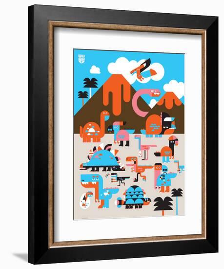 Wee Dinos, Dino Land-Wee Society-Framed Art Print