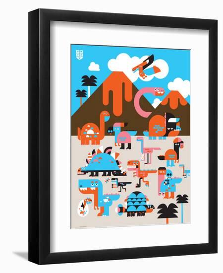 Wee Dinos, Dino Land-Wee Society-Framed Art Print