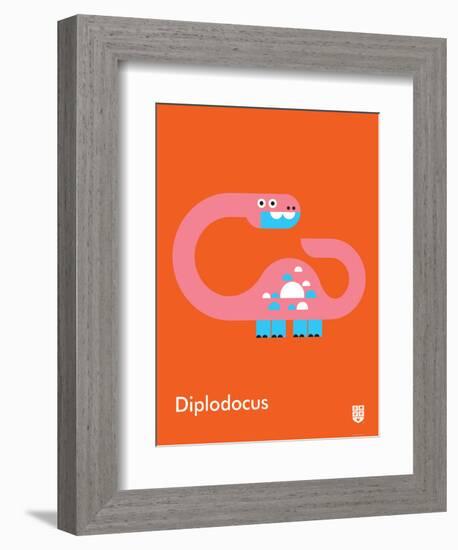 Wee Dinos, Diplodocus-Wee Society-Framed Art Print