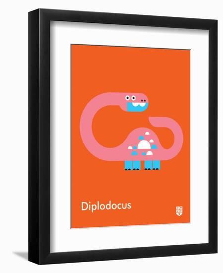 Wee Dinos, Diplodocus-Wee Society-Framed Art Print