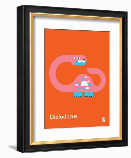 Wee Dinos, Diplodocus-Wee Society-Framed Art Print