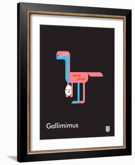 Wee Dinos, Gallimimus-Wee Society-Framed Art Print