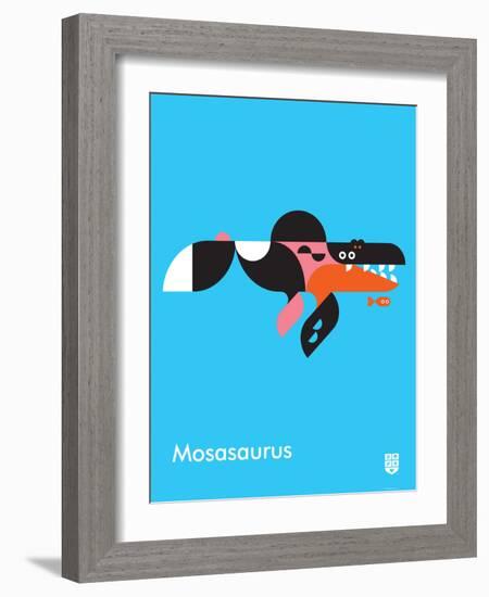 Wee Dinos, Mosasaurus-Wee Society-Framed Art Print