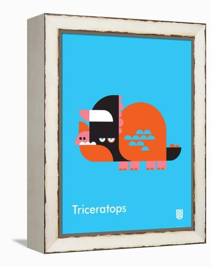 Wee Dinos, Triceratops-Wee Society-Framed Stretched Canvas