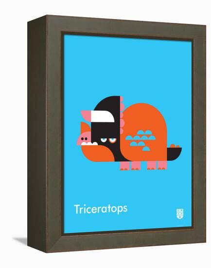 Wee Dinos, Triceratops-Wee Society-Framed Stretched Canvas