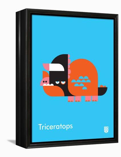Wee Dinos, Triceratops-Wee Society-Framed Stretched Canvas