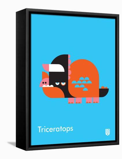 Wee Dinos, Triceratops-Wee Society-Framed Stretched Canvas