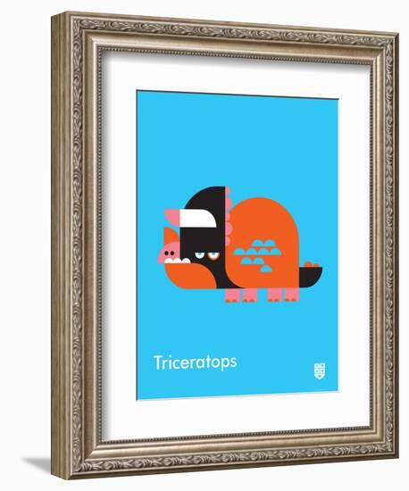 Wee Dinos, Triceratops-Wee Society-Framed Art Print