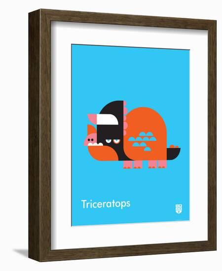 Wee Dinos, Triceratops-Wee Society-Framed Art Print