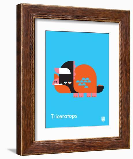 Wee Dinos, Triceratops-Wee Society-Framed Art Print