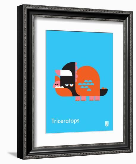 Wee Dinos, Triceratops-Wee Society-Framed Art Print