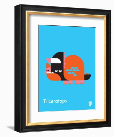 Wee Dinos, Triceratops-Wee Society-Framed Art Print