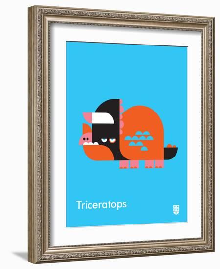 Wee Dinos, Triceratops-Wee Society-Framed Art Print