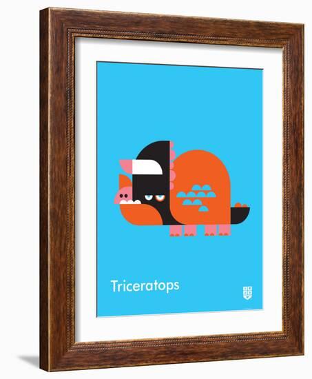 Wee Dinos, Triceratops-Wee Society-Framed Art Print