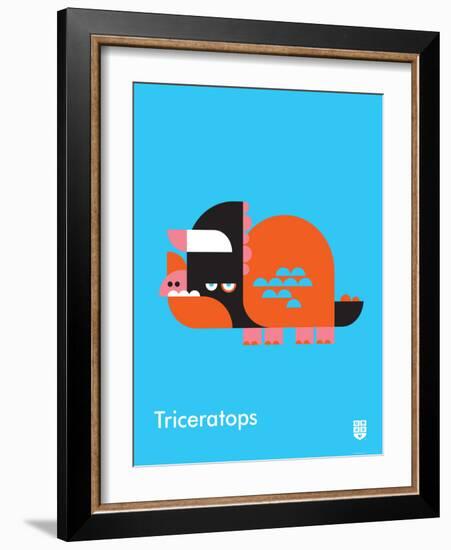 Wee Dinos, Triceratops-Wee Society-Framed Art Print