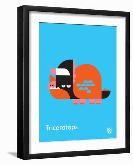 Wee Dinos, Triceratops-Wee Society-Framed Art Print