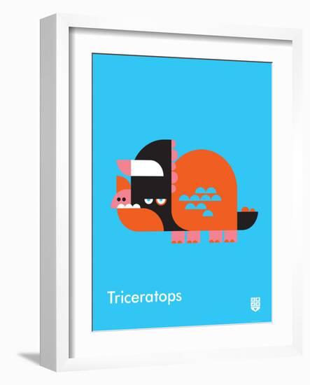 Wee Dinos, Triceratops-Wee Society-Framed Art Print