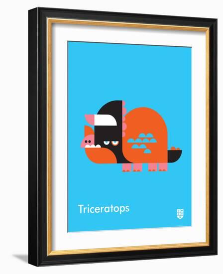 Wee Dinos, Triceratops-Wee Society-Framed Art Print