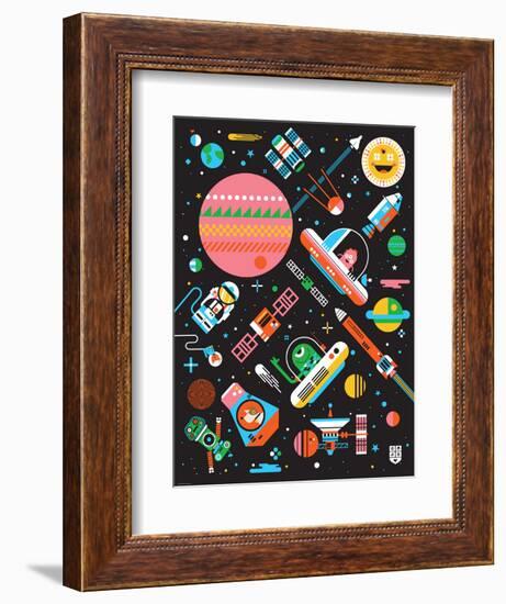 Wee Galaxy, Space Mania-Wee Society-Framed Art Print