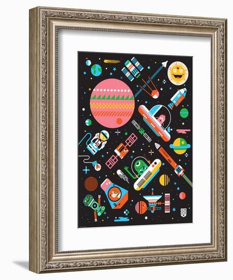 Wee Galaxy, Space Mania-Wee Society-Framed Premium Giclee Print