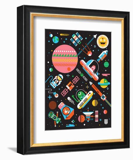 Wee Galaxy, Space Mania-Wee Society-Framed Premium Giclee Print