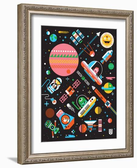 Wee Galaxy, Space Mania-Wee Society-Framed Art Print