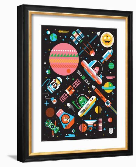 Wee Galaxy, Space Mania-Wee Society-Framed Art Print