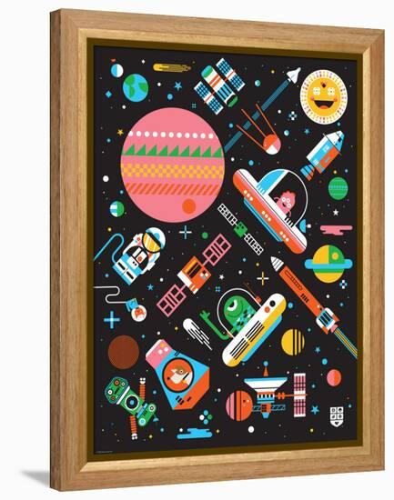 Wee Galaxy, Space Mania-Wee Society-Framed Stretched Canvas