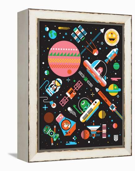 Wee Galaxy, Space Mania-Wee Society-Framed Stretched Canvas