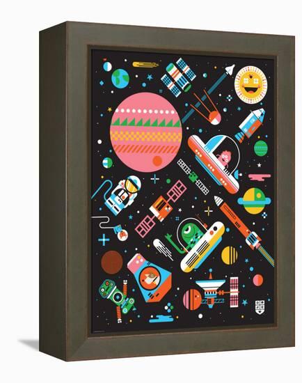 Wee Galaxy, Space Mania-Wee Society-Framed Stretched Canvas