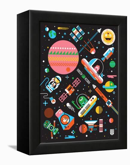 Wee Galaxy, Space Mania-Wee Society-Framed Stretched Canvas