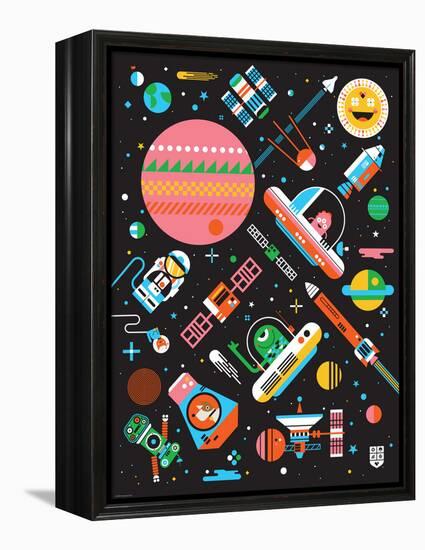 Wee Galaxy, Space Mania-Wee Society-Framed Stretched Canvas