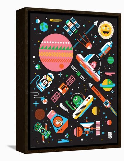 Wee Galaxy, Space Mania-Wee Society-Framed Stretched Canvas