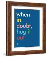 Wee Say, Hug It Out-Wee Society-Framed Art Print