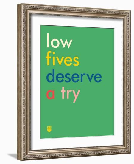 Wee Say, Low Fives-Wee Society-Framed Art Print