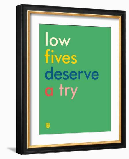 Wee Say, Low Fives-Wee Society-Framed Art Print